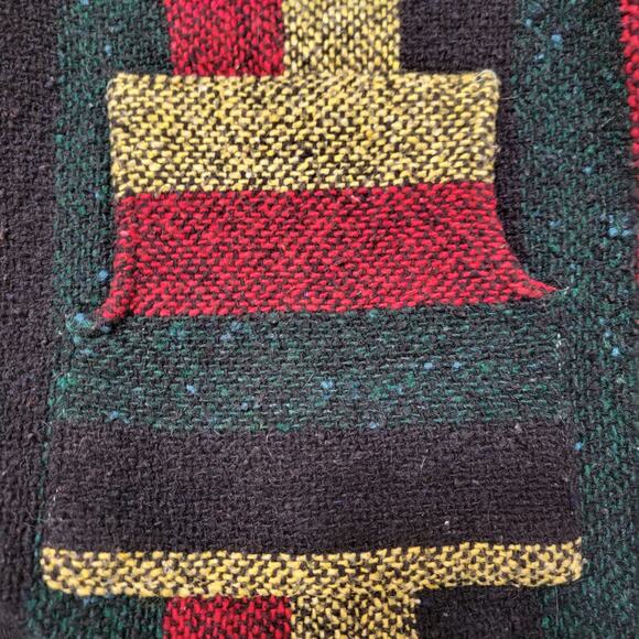 Baja Rasta Stripe Pullover Hoodie Multicolor Cotton Woven Sweater - Picture 3 of 7